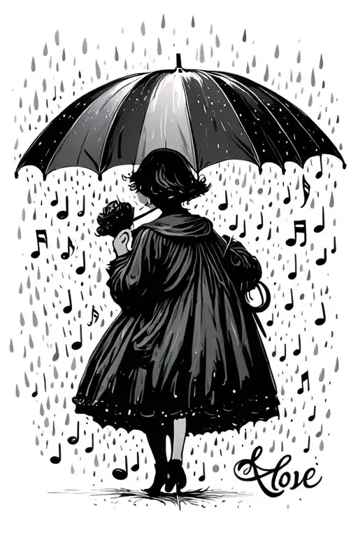 Umbrella Music Rain Paris Love