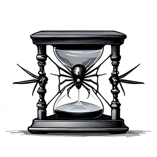 Hourglass With Spider Web