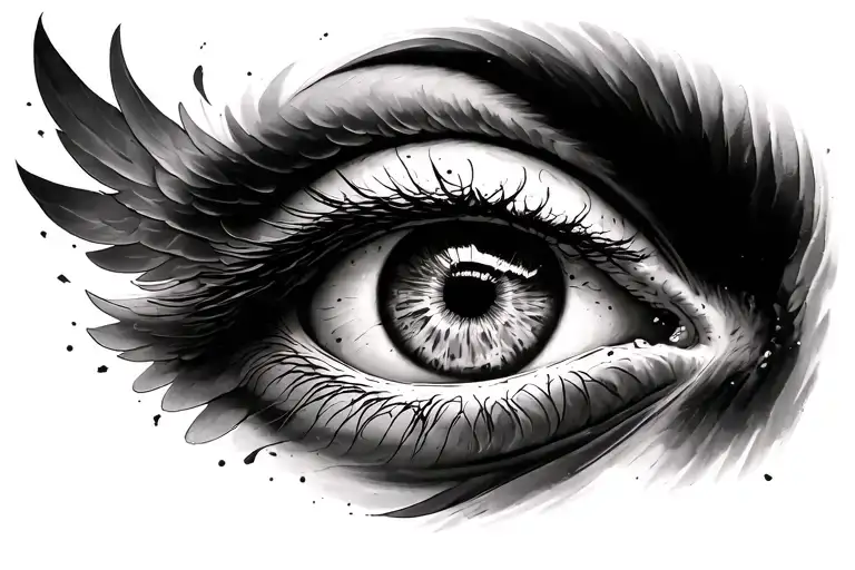Fallen Angel Eye Painting Inspired