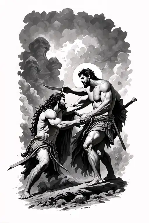 David And Goliath Battle Scene