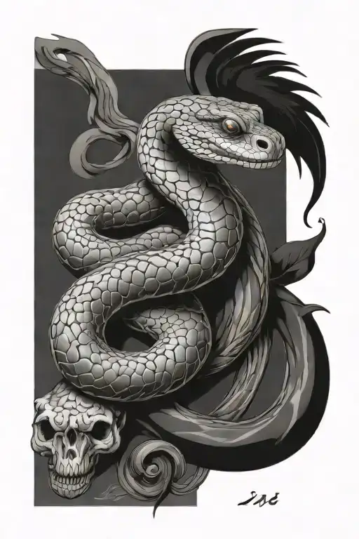 Snake With Kiarnah18082005 In Body Of The Snake Normal Tail And Head