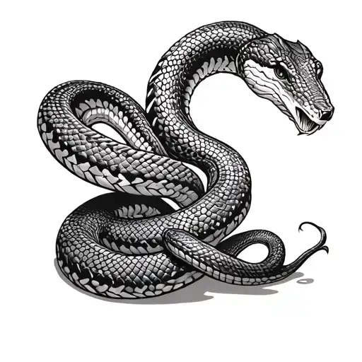 Big Snake Eating Its Own Tail - Have It Wrap All Around The Forearm