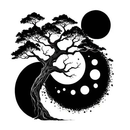 Banyan Tree And Moon Phases