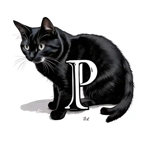 Cat With Letter P