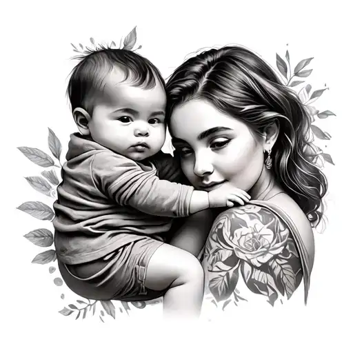 Mom With Baby On The Shoulder