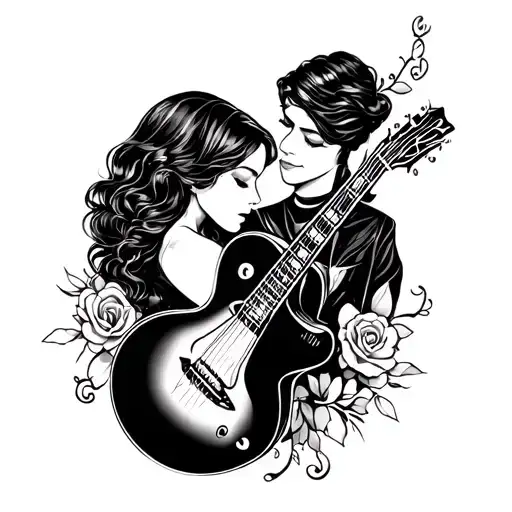 Flash Tattoo Inspired By Love And Music