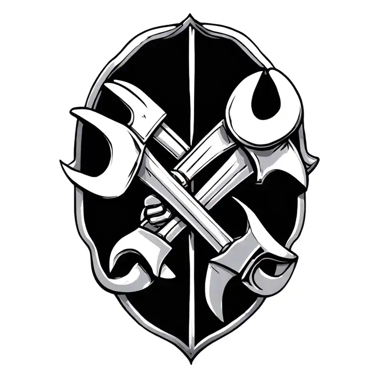 Bow And Wrench Crossed Together