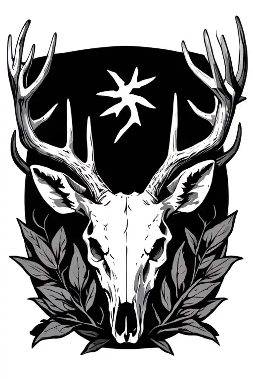 Deer Skull With Antlers