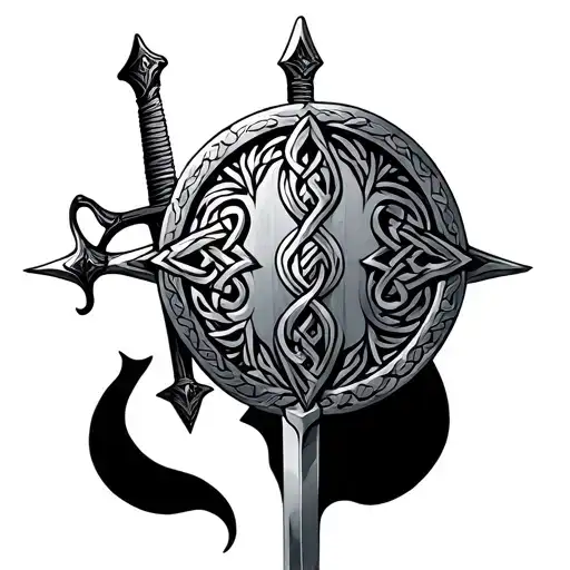 Celtic Shield And Sword Powerful