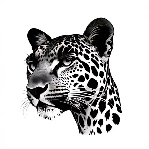 Simetrical Leopard But The First Is Black With White Spots And The Second Is White With Black Spots