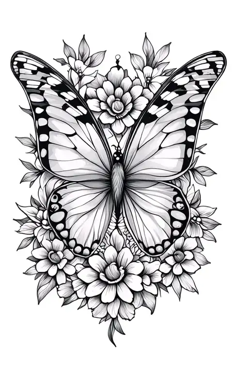 Floral Butterfly Mandala