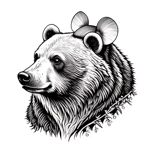 The Bear Leaves The Forest With The Mouse On The Head