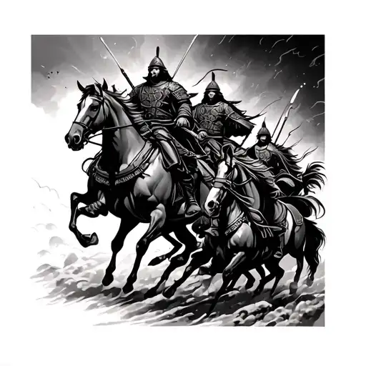 Four Horseman Of The Apocalypse Riders Are Samurai Riding