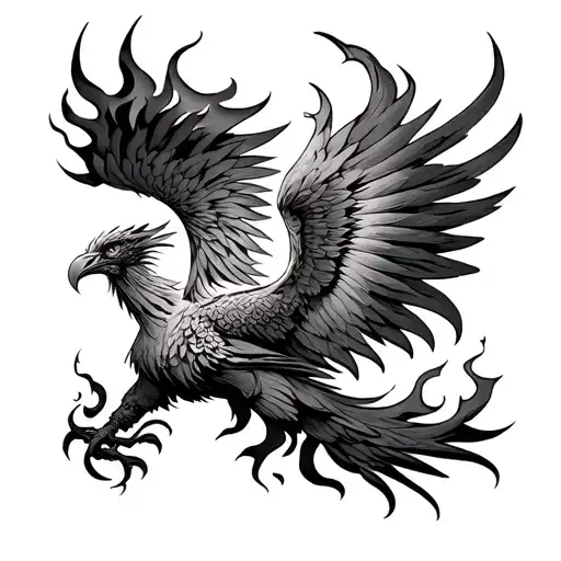 Phoenix With Fire Surrounded