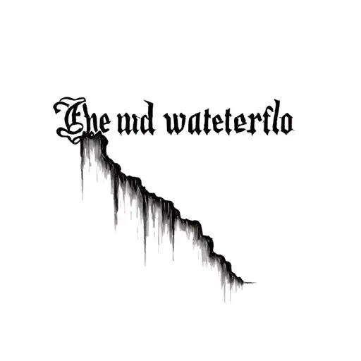 Black Waterfall Tattoo From A Name Written