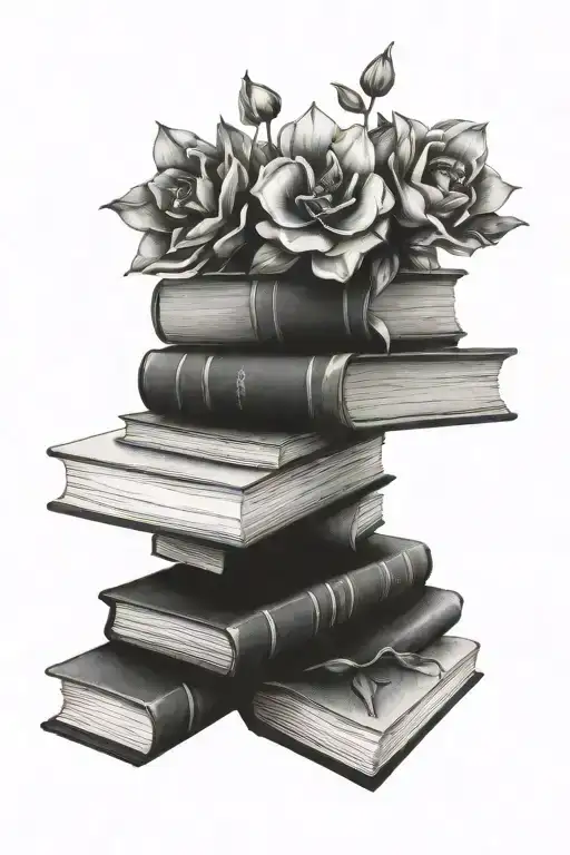 Books Staked With Azeala Blooms Little By Little