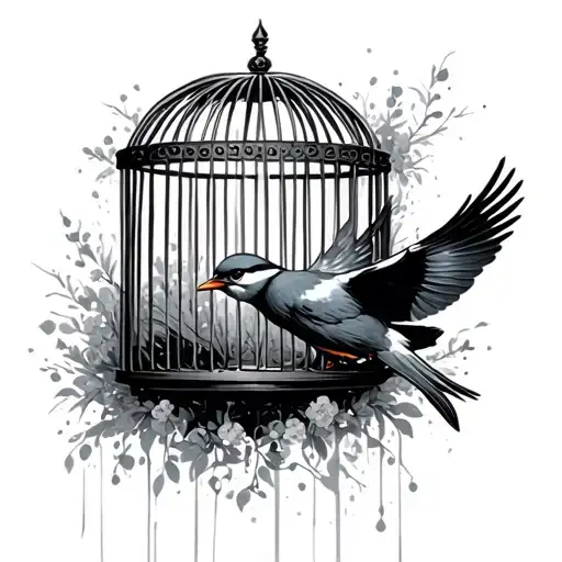 Bird Flying Out Of Cage