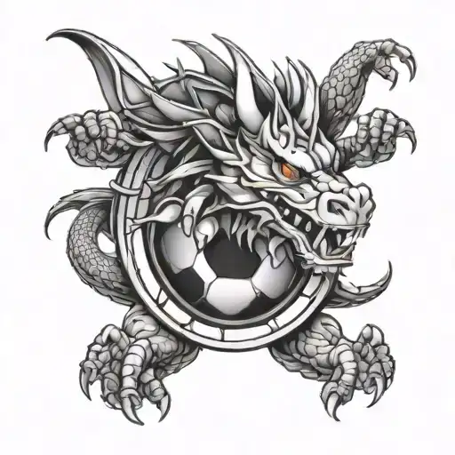 Football Themed Dragon Tattoo With A Hooligan Twist