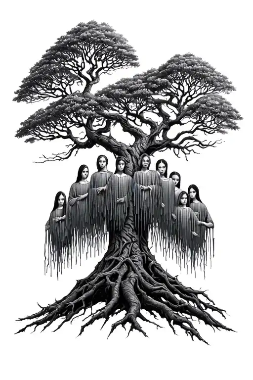 Willow Tree With Each Member Represented