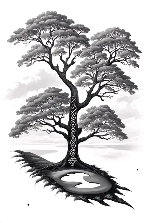 Celtic Tree Of Life With Golf Course