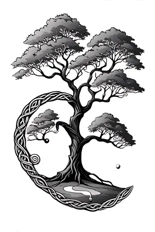 Celtic Tree Of Life With Golf Course