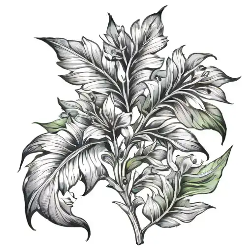 Oleander Leaf & Acanthus Leaf