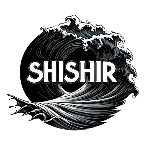 Surfing Waves Forming The Word Shishir