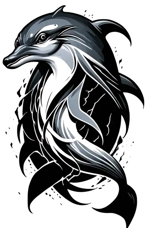 Dolphin Ashes Rebirth Tribal
