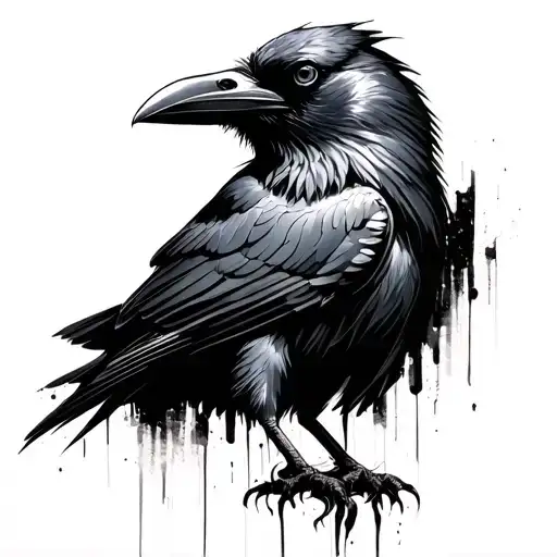 Raven Brushstroke Style