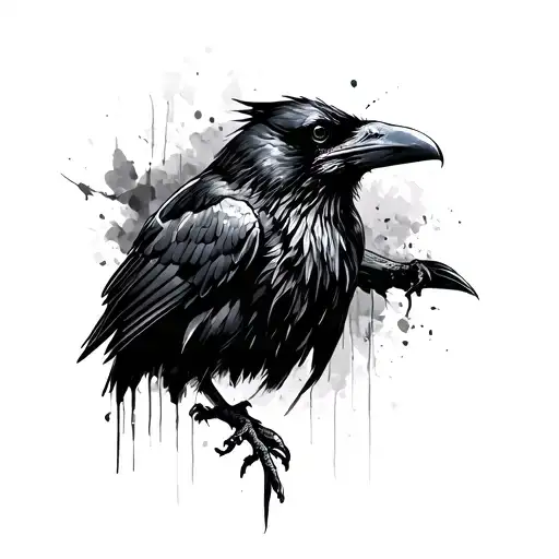 Raven Brushstroke Style