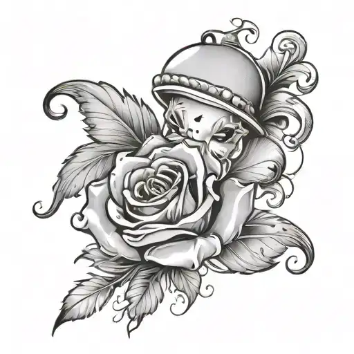 A Tattoo Representing A Birthday With A Sad Side And A Festive Side