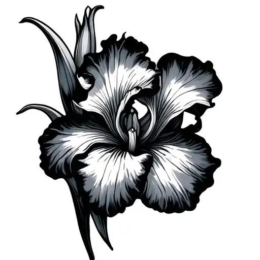 Iris Flower Dark Moody