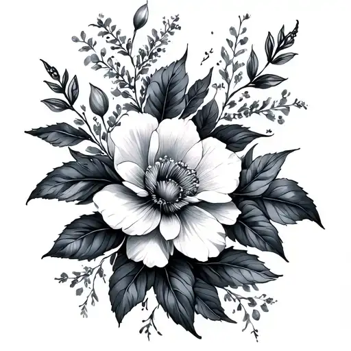 Fine Line Floral Tattoo With Meaning
