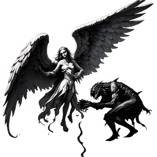 An Angel Craving Chaos And A Demon Seeking Peace Realistic