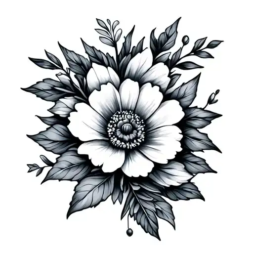 Small Fine Line Floral Tattoo With Meaning