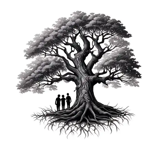 Family Tree Held Up By Family