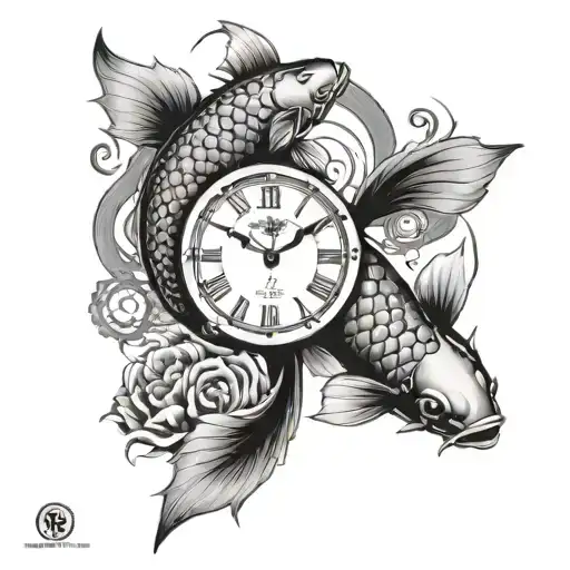 Birth Clock With Koi Fish