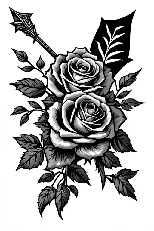 Arrow And Roses Growing