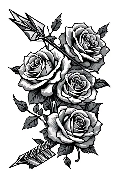 Arrow And Roses Wrapped