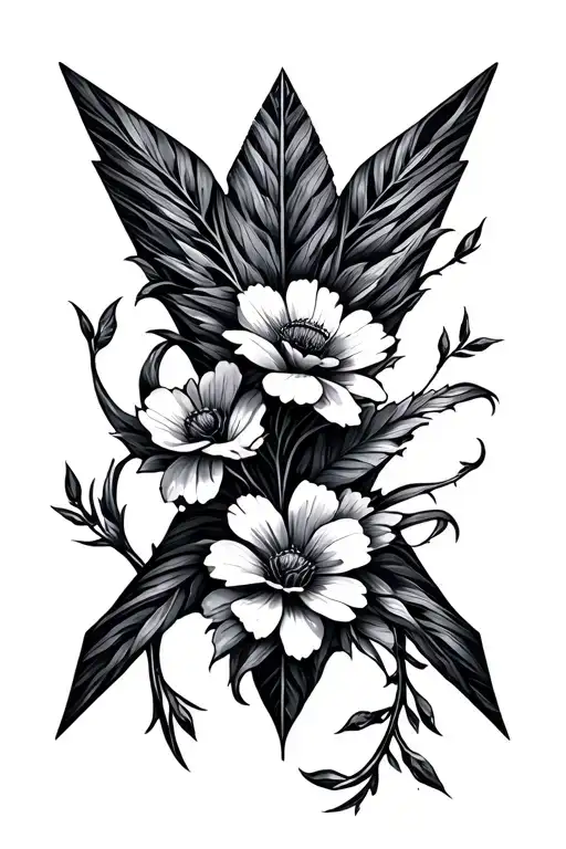 Arrow Design With Small Flowers