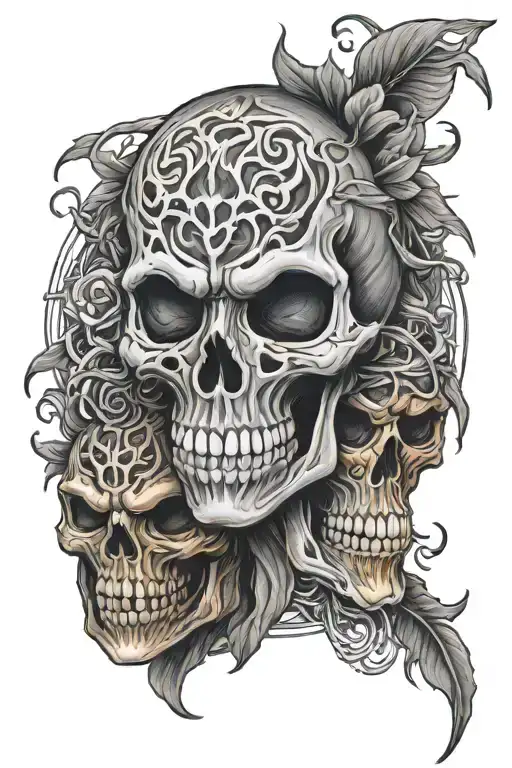 Double Face Jack-o'-lantern And Skeleton