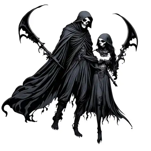 Boy And Girl Reaper Full Body