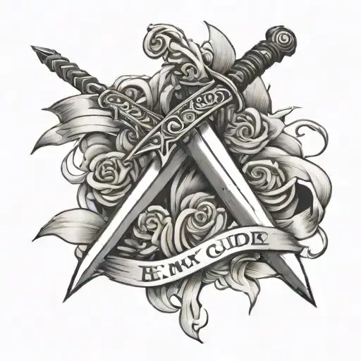 A Sword With The Words Be My Guide On The Blade