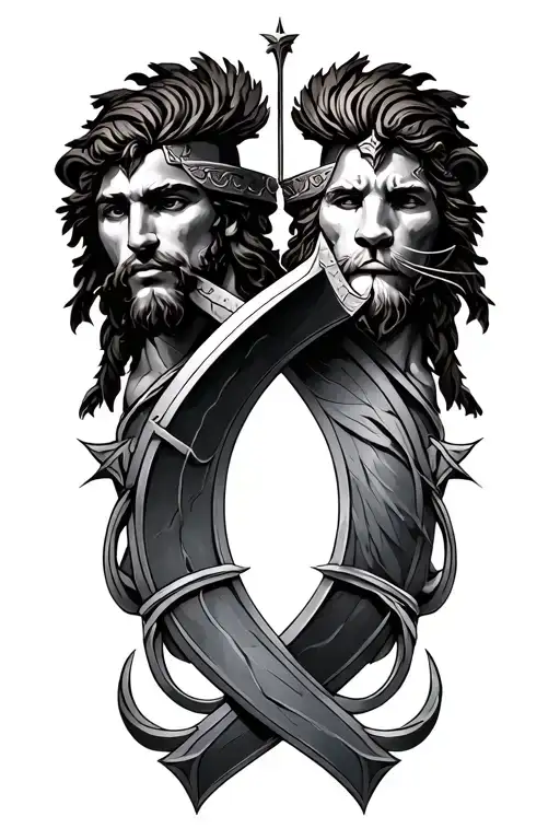 Achilles And Leonidas Symbols Intertwined