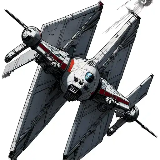 X Wing Chasing Tie Fighter Flying