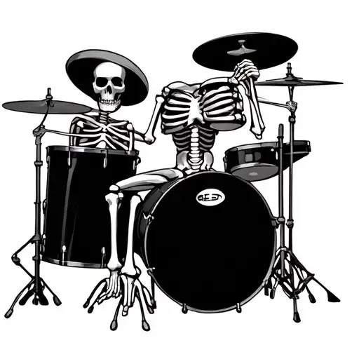 Skeleton Playing Drum Set B 3D Representation