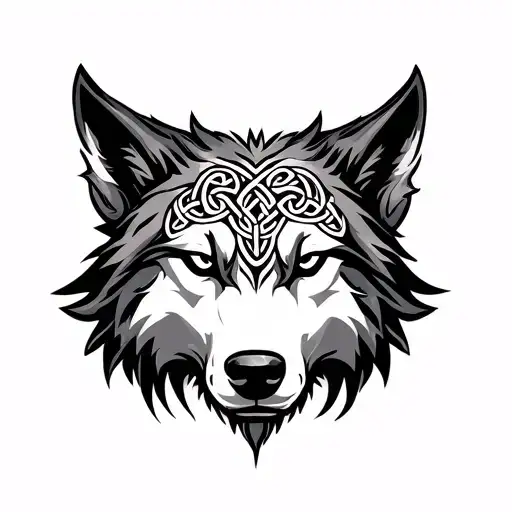 Celtic Wolf Head