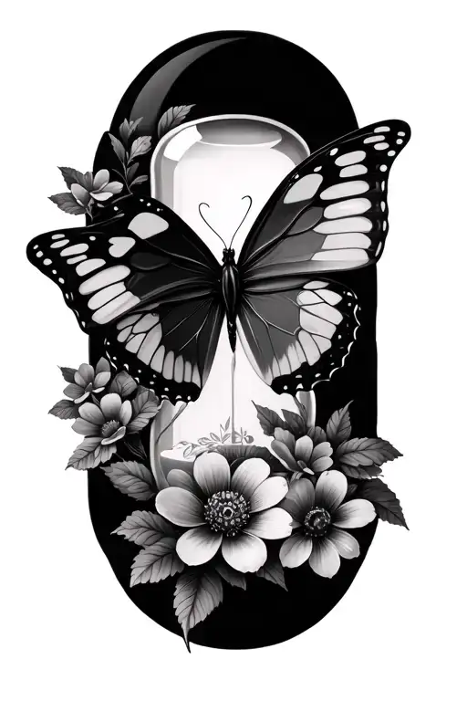 Butterfly Flowers Hourglass