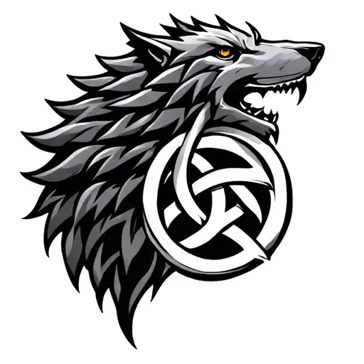 Wolf Triskell Symbol Incorporated W Celtic Knot
