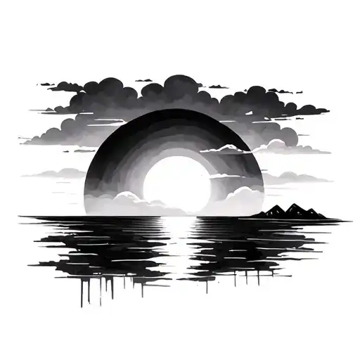 Abstract Sun Setting